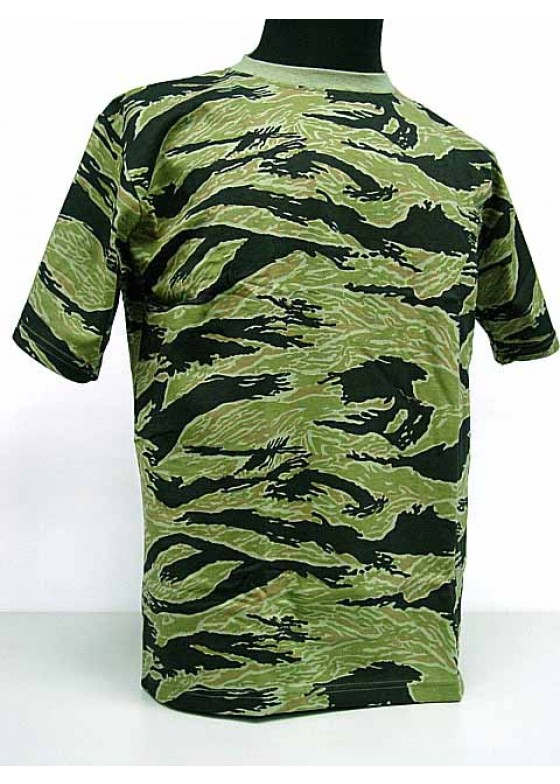 Camouflage Short Sleeve T-Shirt Tiger Stripe Camo 