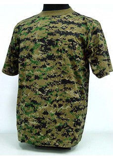 Fashion Camouflage Short Sleeve T-Shirt Digital Woodland Camo