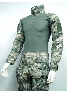 Combat Shirt & Pants With Elbow And Knee Pads Frog Suit Digital ACU Camo