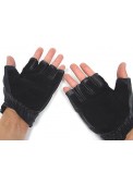 Army SWAT Half Finger Airsoft Supple Leather Combat Gloves