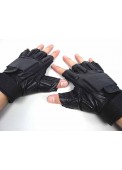 Army SWAT Half Finger Airsoft Supple Leather Combat Gloves